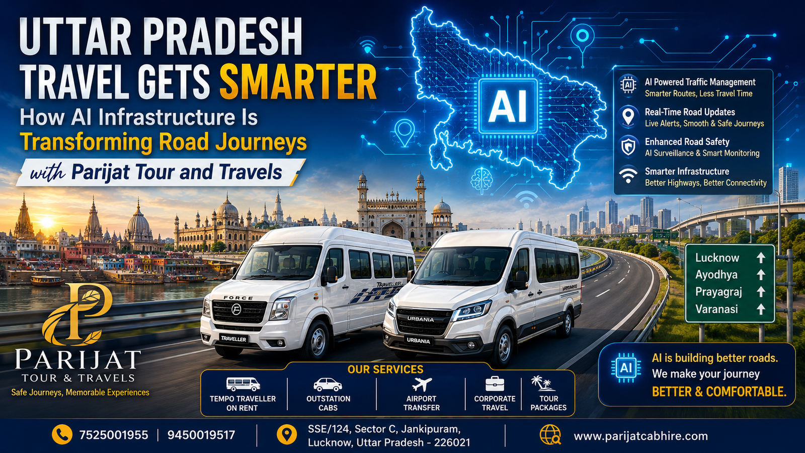 Uttar Pradesh Travel Gets Smarter: How AI Infrastructure Is Transforming Road Journeys with Parijat Tour and Travels
